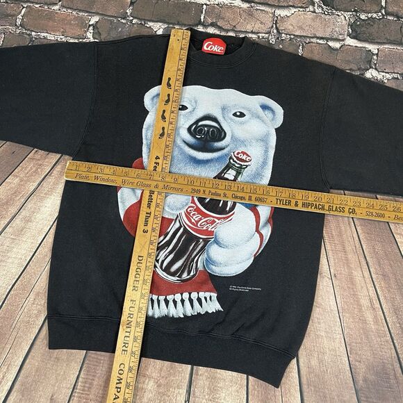 Vintage 1995 Coca Cola Coke Soda Polar Bear Crewneck Sweatshirt Sz L Retro USA - Picture 12 of 14